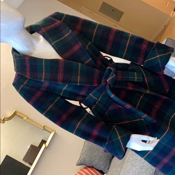 Pendleton Wool Belted Plaid Coat Vintage - Picture 1 of 8